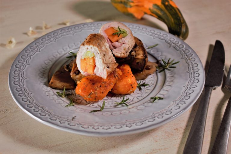 Peito de frango recheado com abóbora e batata-doce no forno 13 pnpas