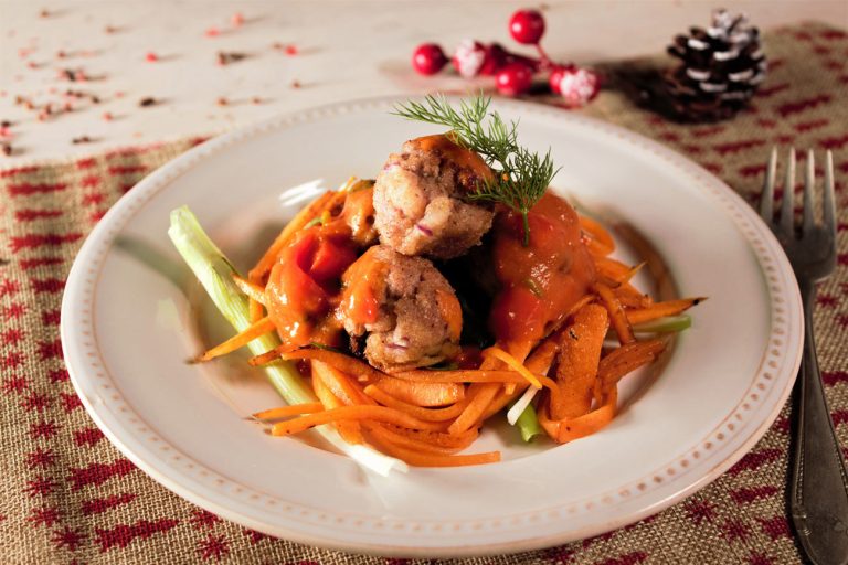 Almôndegas de cabrito e legumes 2 pnpas