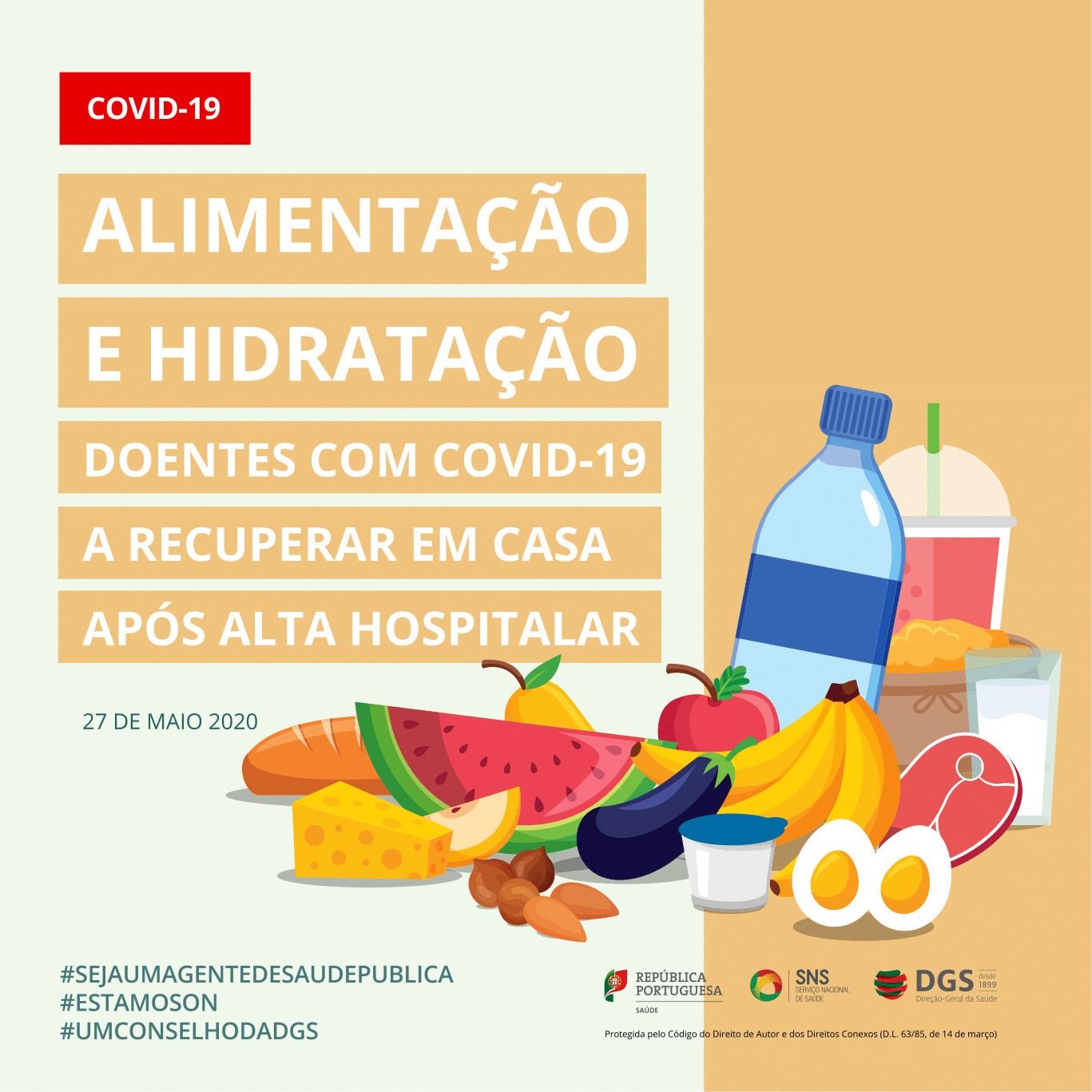 Alimentação e hidratação em doentes com COVID-19 a recuperar em casa após alta hospitalar